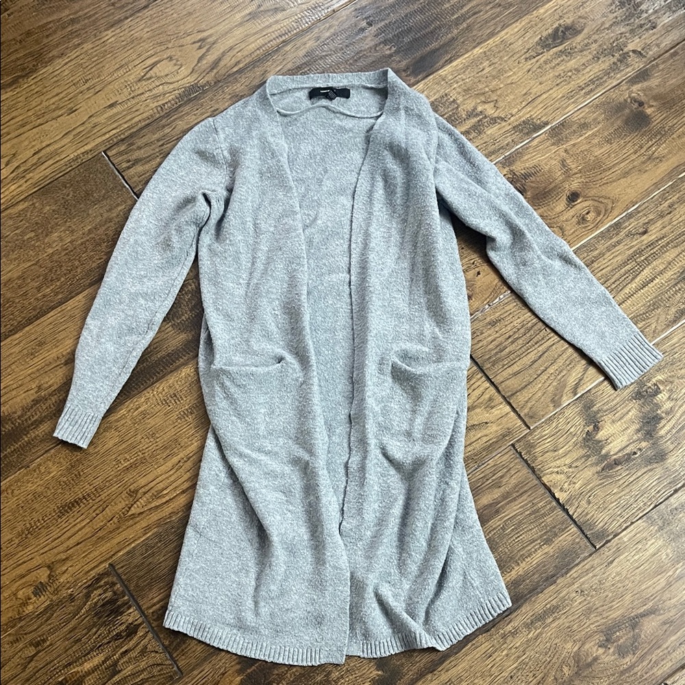 Vero Moda Gray  Women's Open Front Cardigan Sweater